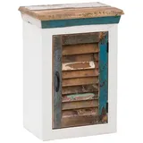 Woodkings Woodkings® Bad Hängeschrank Perth weiß recyceltes Holz bunt rustikal massiv Badmöbel Massivholz Badezimmer Badezimmerschrank Wandschrank