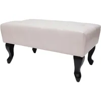 Mendler Ottomane Chesterfield, Sitzhocker Fußablage Hocker, Kunstleder 39x77x47cm ~