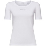 Esprit T-Shirt mit Strass-Logo WHITE XS