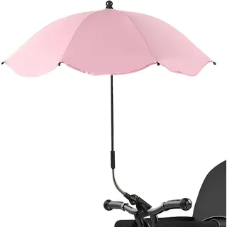 Gehanico Kinderwagen Sonnenschirm Regenschirm Universal Sonnenschirm Kinder Regenschirme Light Sonnenschirm UV Schutz Sonnenschirm Buggy für Kinderwagen mit Plastik Clips (Rosa)