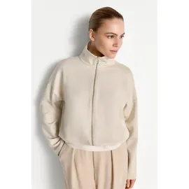 richroyal Sweatjacke RICHROYAL, Damen, Gr. XL, weiß stone, Sweatware, Obermaterial: 45% Viskose, 44% Polyester, 11% Elasthan, normal, Sweatjacken Sweatjacke, Tunnelzug-Saum, Stehkragen, regular fit