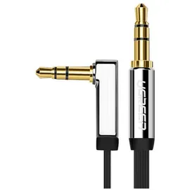 UGREEN Aux Kabel Auto 3.5 mm klinkenkabel 90 Grad Aux Kabel mit Winkelstecker für Auto Audiosystem, TV, Soundbar, Lautsprecher, Handy, Kopfhörer usw.(2m)