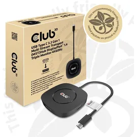 Club 3D Multi Stream Transport MST Hub, USB-C 3.0 auf 3x DisplayPort 1.4 Adapter (CSV-1550)