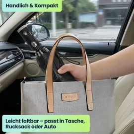 shop'n smile ideoon Faltbarer Regenschirm mit LED-Taschenlampe, Ø105 cm, schwarz: Ein perfekter Allwetter-Begleiter für Dunkelheit & Regenschauer