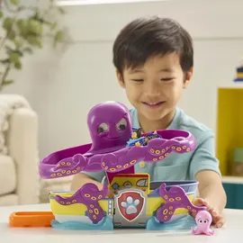 Paw Patrol Pup Squad Oktopus Spielset mit Rennstrecke, Rampe und Baby-Tintenfisch