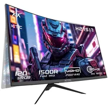 KTC Gaming Monitor Curved 27 Zoll, 180Hz, QHD 2K 2560 x 1440p, 1ms, HDR10, Freesync & G-sync, VA 1500R Rahmenlos Monitore, 120% sRGB, Blaulicht Reduktion PC Bildschirm, DP 180Hz, HDMI 144Hz, H27S17
