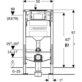 Geberit Duofix Bambini Element für Kleinkinder und Kinder 97 cm mit Sigma Unterputzspülkasten 12 cm