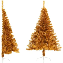 vidaXL Künstlicher Halb-Weihnachtsbaum Gold 120 cm