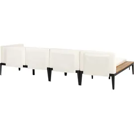 Beliani Lounge Set 3-teilig rechts zertifiziertes Akazienholz Hellbeige