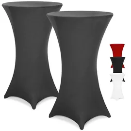 DETEX DETEX® Stehtisch Husse 2er Set Rund 30°C Waschbar Stehtischhussen Stretch Stehtischhusse Überzug