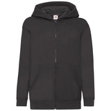 Fruit of the Loom KIDS CLASSIC HOODED SWEAT JACKET - Unisex Kinder Kapuzen Sweat-jacke, schwarz, 128