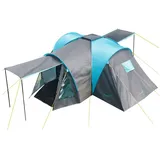 Skandika Kuppelzelt Hammerfest 6 Plus | nachtschwarz Schlafkabine | 620x415x200 cm BLAU 6 Personen,