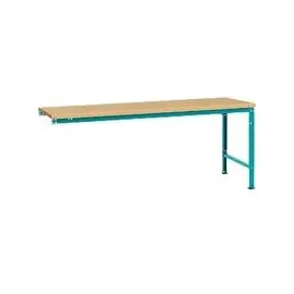 Manuflex Ansatztisch UNIVERSAL Spezial, Tischplatte Multiplex, 2000x1000, wasserblau
