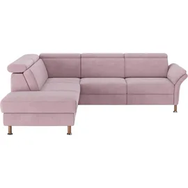 Home Affaire Ecksofa HOME AFFAIRE "Calypso L-Form", rosa (altrosa), B:259cm H:85cm T:227cm, 100% Polyester, Sofas, Ecksofa, mit Relaxfunktion motorisch im Sofa 2,5- Sitzer