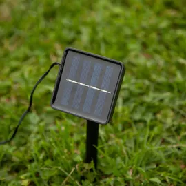 ideoon lights Lichterkette Solar 12,5m 100 LEDs spritzwassergeschützt IP44 weiß