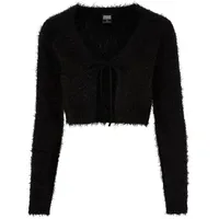 URBAN CLASSICS Tied Cropped Feather Cardigan Strickjacke Black, XS