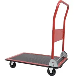 Plattformwagen für Lager und Werkstatt, 150kg - schwarz-rot