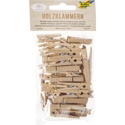 folia Holzklammern braun