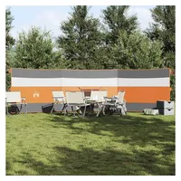 VidaXL Camping-Windschutz Grau und Orange 508x130 cm Wasserdicht