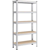 Songmics Schwerlastregal Stahl 30 x 75 x 150 cm silbern