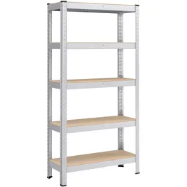 Songmics Schwerlastregal Stahl 30 x 75 x 150 cm silbern