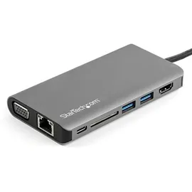 Startech 8-in-1 USB-C Reisedock, 4K HDMI oder VGA, 100W PD, SD, GbE, Audio