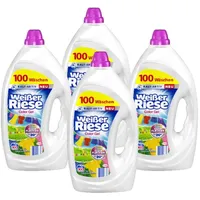 Weißer Riese Color Gel 400 WL (4 x 100 Waschladungen), Color Waschmittel sorgt für strahlend saubere Wäsche & wirkt riesig stark gegen Flecken, Kalt-Aktiv schon ab 20° C, 100% recycelbar*