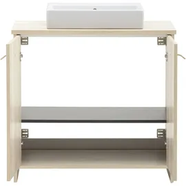 Schildmeyer Waschtisch 2 Türen 83,2 x 89,4 x 45 cm Braun/Weiß