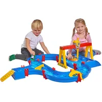 Aquaplay - ContainerPort - Wasserbahn mit beweglichem Kranarm, viele Spielfunktionen, Spieleset inklusive Containerboot, Amphie-Truck und Zwei Spielfiguren, für Kinder ab 3 Jahren