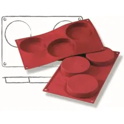 SCHNEIDER Silikon-Backform, Biskuit, rot 115036 , Höhe: 20 mm, Ø 103 mm