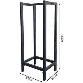 Quick Star Kaminholzregal Metall Anthrazit 33 x 25 x 90 cm