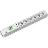 Bachmann 19" IT PDU Basic PVC, grau, mit Schalter, Überspannungsschutz, 6-fach, 1.5HE, 2m 333.605