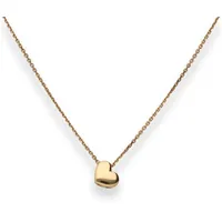 Schmuck Krone Goldkette 0,8mm Fantasiekette Herz aus 585 Gelbgold 42cm, Gold 585 goldfarben