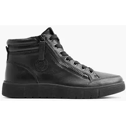 Leder Komfort Schnürer - Damen - schwarz