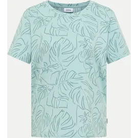 Cecil Kurzarmshirt Blätterprint Blau M