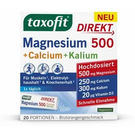 Taxofit Magnesium 500 + Calcium + Kalium Granulat 20 Sticks