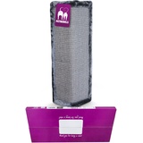 Petrebels Kratzbrett für Katzen 57 cm Höhe Qualität Sisal Eck-Kratzbrett mit Kratzteppich und Premium Plüsch für Zimmerecken in Geschenkbox Kratzbrett Wand Farbe Grau