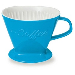 Creano French Press Kanne Creano Porzellan Kaffeefilter (Blau), Filter Größe 4 für Filtertüten, Manuell 4 blau