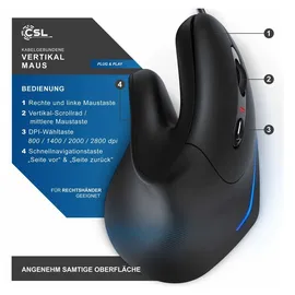 CSL Ergonomische Maus schwarz