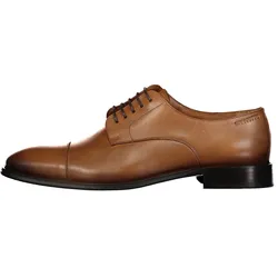 Schnürschuh ROY ROBSON "Anzugsschuh - Derby Captoe", Herren, Gr. 42, braun, Leder, unifarben, elegant, Schuhe, Ton-in-Ton-Nähte