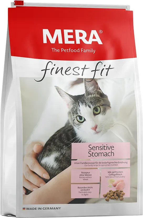 mera finest fit | Sensitive Stomach | Weizenfreie Rezeptur | Unterstützt das Immunsystem | Für nahrungssensible Katzen geeignet | Für optimale Verdauung | Katzenfutter 0.4 kg