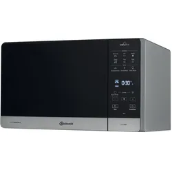 MW49SL Freistehende Mikrowelle 800 W Größe: mittel 6 Stufen Dampfgaren Grill (Schwarz, Silber)
