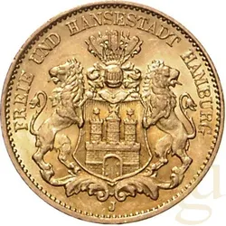 10 Mark Goldmünze Hamburg