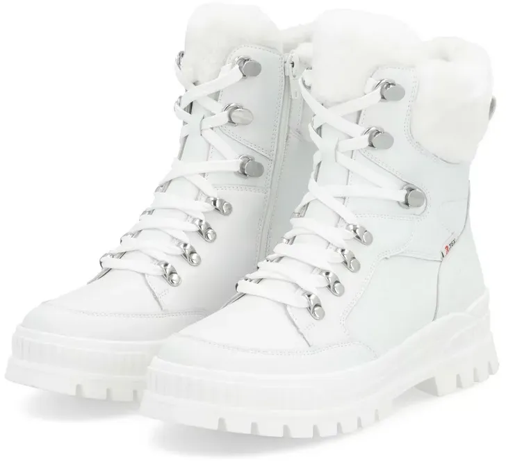 Rieker Winterstiefel W2174-80 (Schnürstiefel mit Innenfutter, Glattleder) weiss Damen