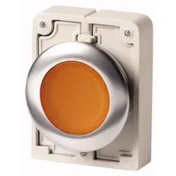 Eaton 182924 Leuchtdrucktaste, RMQ-Titan, flach, tastend, orange, unbeschriftet, Frontring Metall M30C-FDL-A