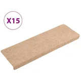 vidaXL Treppenmatten 15 Stk. Nadelvlies 65x21x4 cm Braun