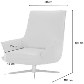 KOINOR Sessel Isira Leder 80 x 102 x 102 cm Grün drehbar mit Kopfteil
