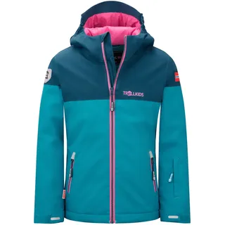 TROLLKIDS Hallingdal Jacke - Dark Turquoise / Madeira Blue / Light Magenta - 140 cm