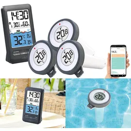 Infactory Smartes WLAN-Teich- & Poolthermometer, Funk-Empfänger, App, IP67