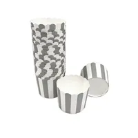 Frau Wundervoll Frau WUNDERVoll® 50 Muffin Backformen, weiß-graue Streifen,
